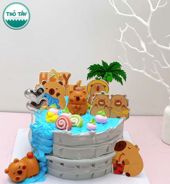 Bánh kem dành cho bé trai lên 7 tuổi yêu thích capypara