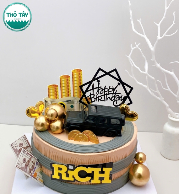 Bánh kem dành cho nam tone đen làm theo yêu cầu