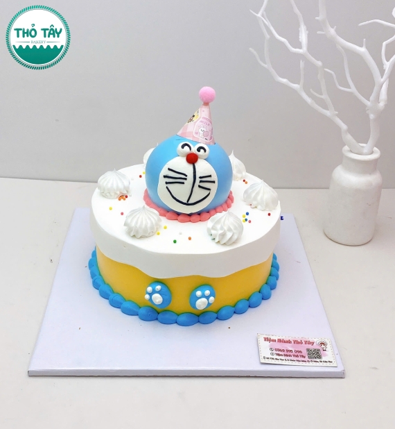 Bánh kem hàn quốc mẫu đẹp 2026 kết hợp đô rê mon