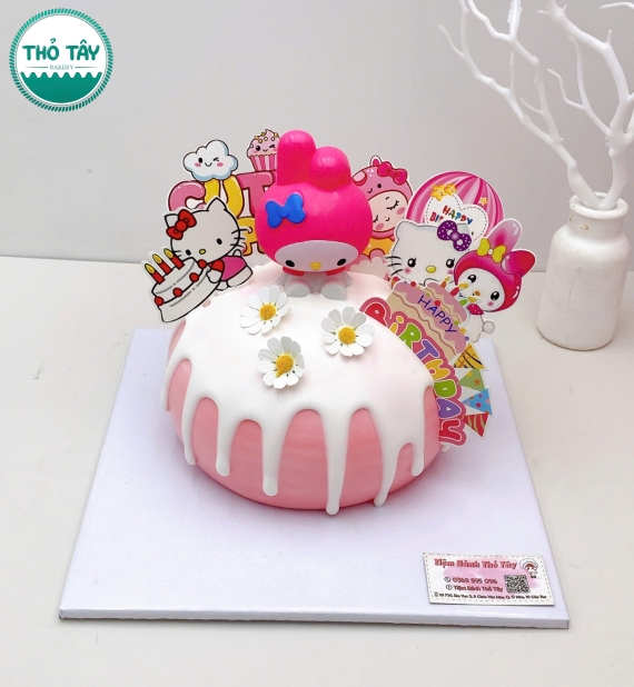 Bánh Kem dành cho bé gái tone hồng đáng yêu 