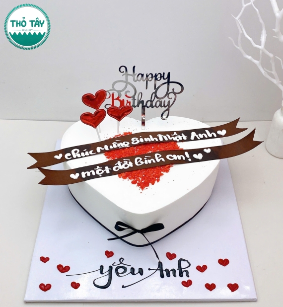 Bánh kem dành cho anh yêu hinh trái tim 