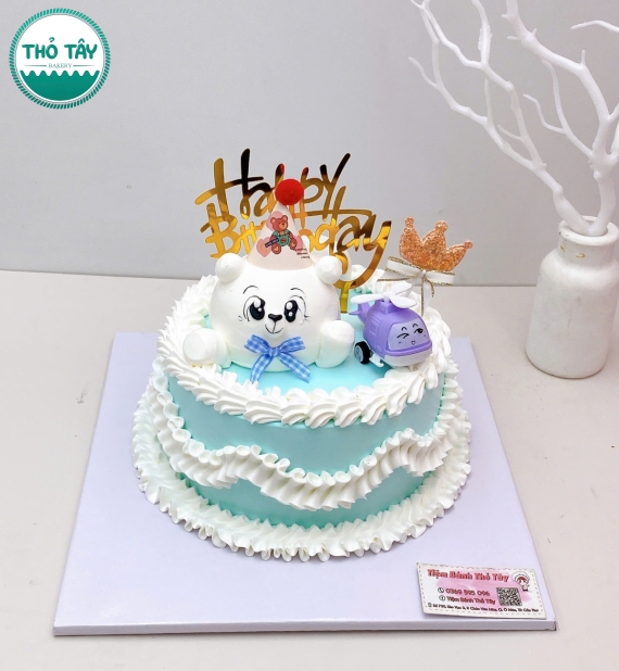 Bánh Kem dành cho bé gái tone xanh dương 