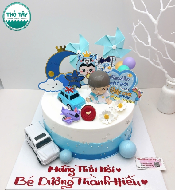 Bánh Kem Cho Bé Trai mẫu đơn giản thôi nôi