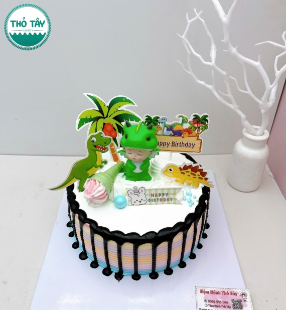 Bánh Kem Cho Bé Trai mẫu bánh yêu thích khủng long 