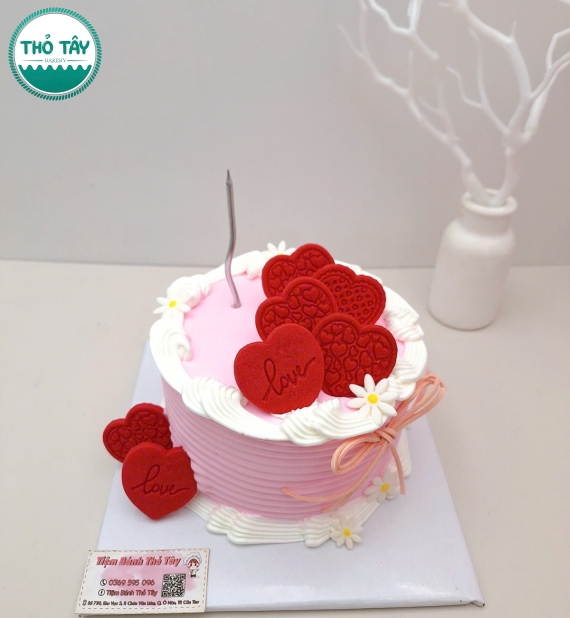 Bánh Kem sinh nhật tone hồng tặng bạn thân 