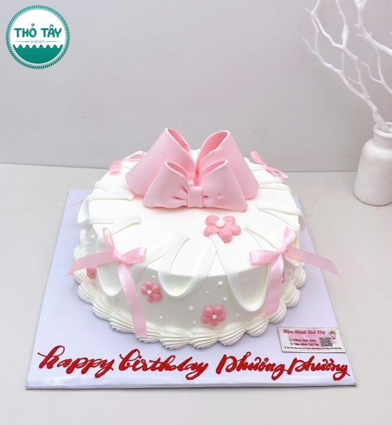 Bánh Kem sinh nhật tone hồng tặng vợ yêu 