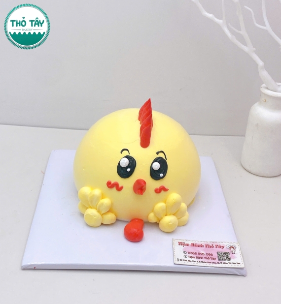 Bánh kem tạo hình gà con 
