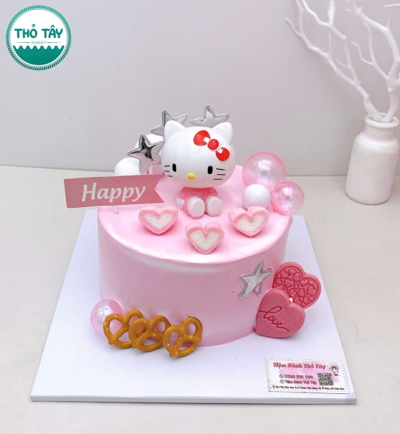 Bánh Kem dành cho bé gái tone hồng đáng yêu lên 4 tuổi 