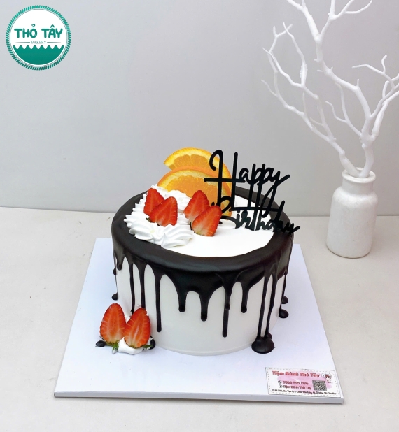 Bánh Kem Trái Cây tone trắng mix socola hot 