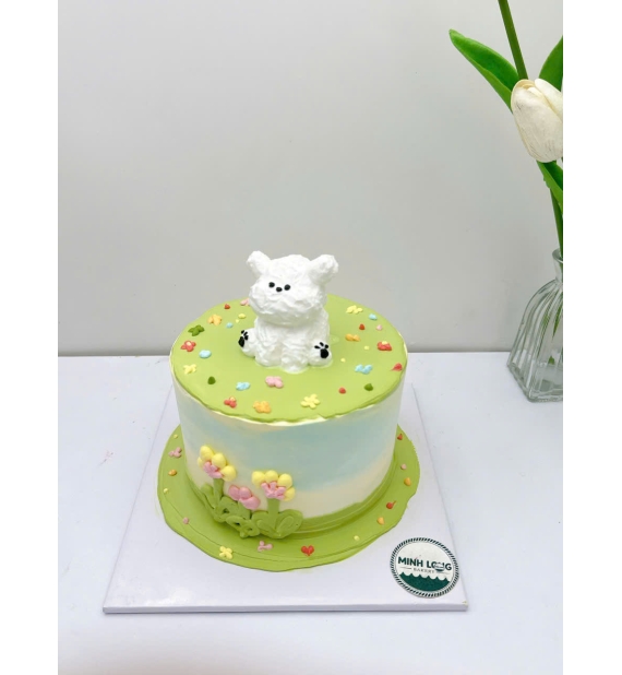 Bánh Kem Hàn Quốc tone xanh dễ thương 