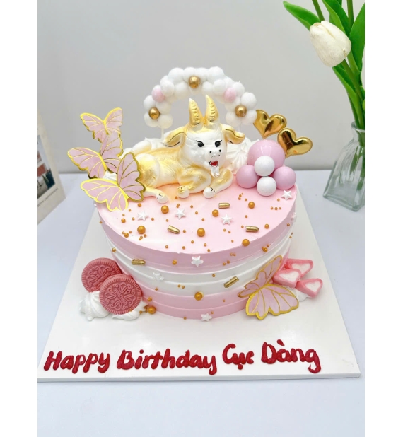 Bánh kem dành cho bé gái tone hồng ngọt ngào 