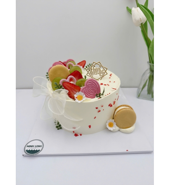 Bánh Kem trái cây tone trắng mix theo yêu cầu 