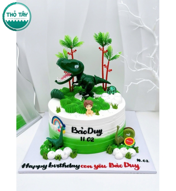 Bánh kem dành cho bé trai thích khủng long
