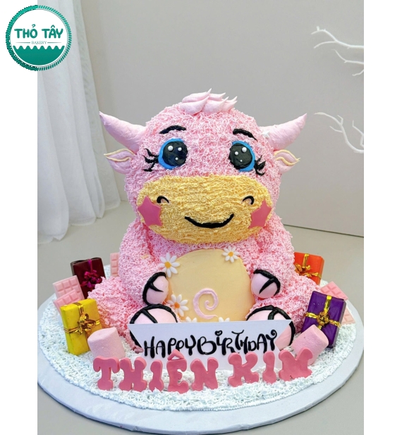 Bánh kem fondant thôi nôi chủ tuổi dê- Dễ thương cho bé gái