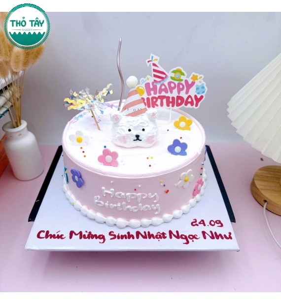 Bánh kem hàn quốc tone hồng dành cho bạn nữ