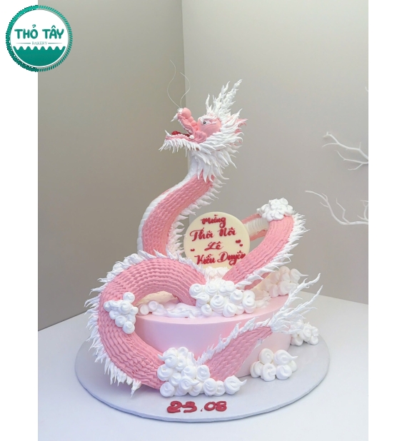 Bánh Kem thôi nôi tuổi rồng tone hồng cho bé gái-mẫu hot 2025