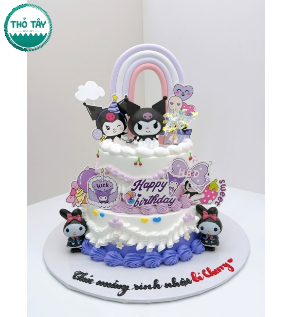 Bánh Kem Kô rô mi bé gái 2 tầng 