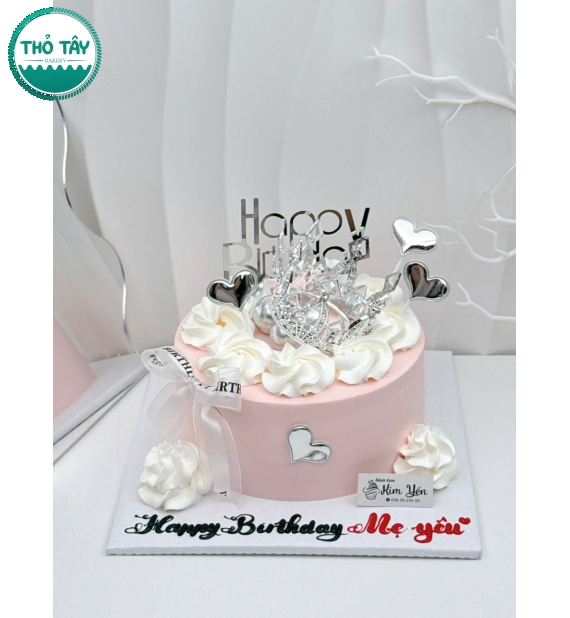 Bánh Kem dành cho nữ tone hồng kèm vương niệm