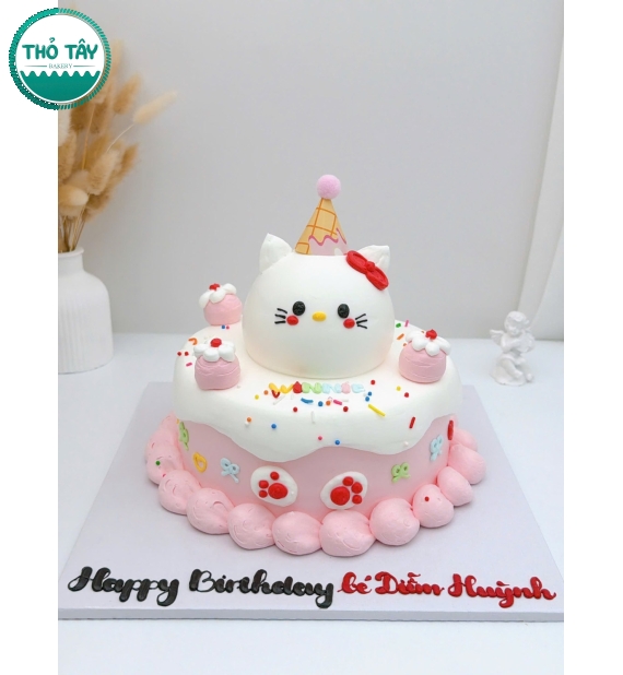 Bánh kem hàn quốc tone hồng đơn giản