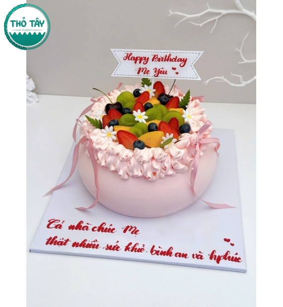 Mẫu bánh sinh nhật túi tiền màu hồng tặng mẹ yêu