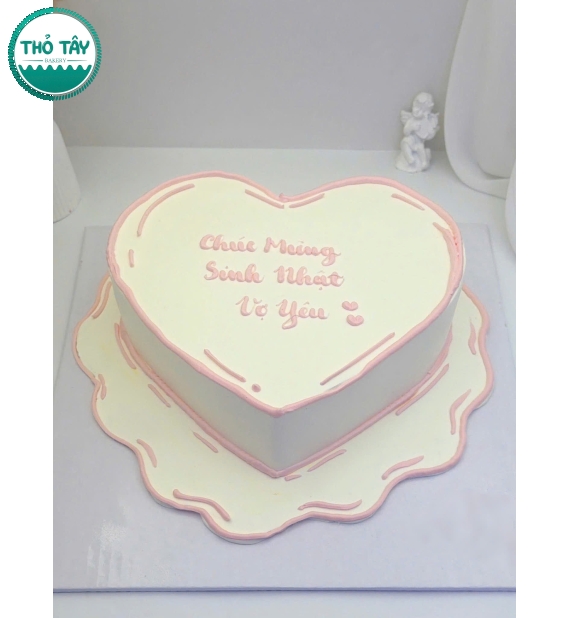 Bánh kem hàn quốc trái tim tặng vợ yêu