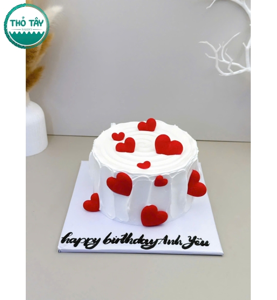 Bánh kem style Hàn Quốc kèm phụ kiện trái tim