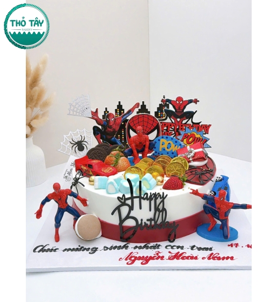 Bánh kem dành cho bé team người nhện lên 6 tuổi