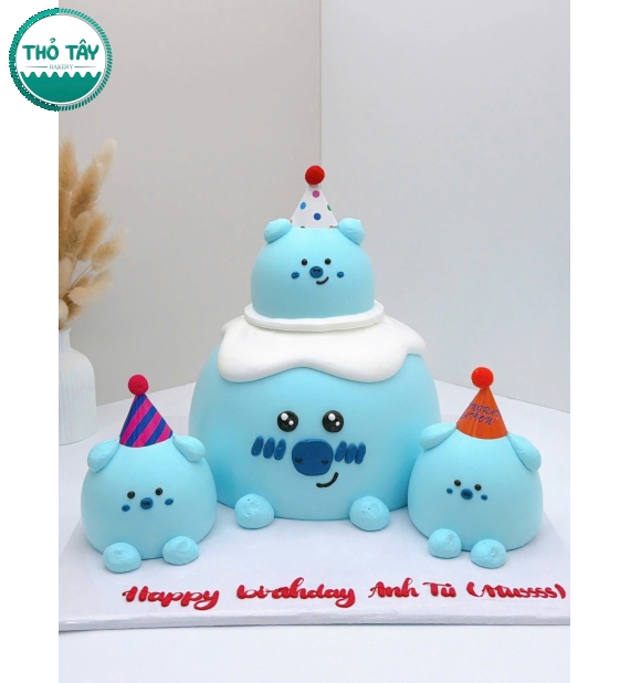 Bánh kem style hàn quốc 3 chú gấu xinh đội nón
