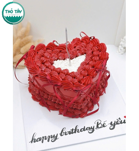 Bánh Kem dành cho nữ tone đỏ thổi kim tuyến