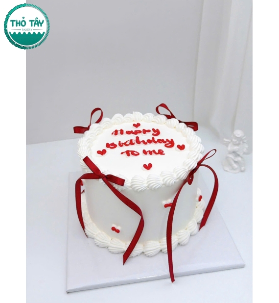 Bánh kem style hàn quốc tone đỏ trắng