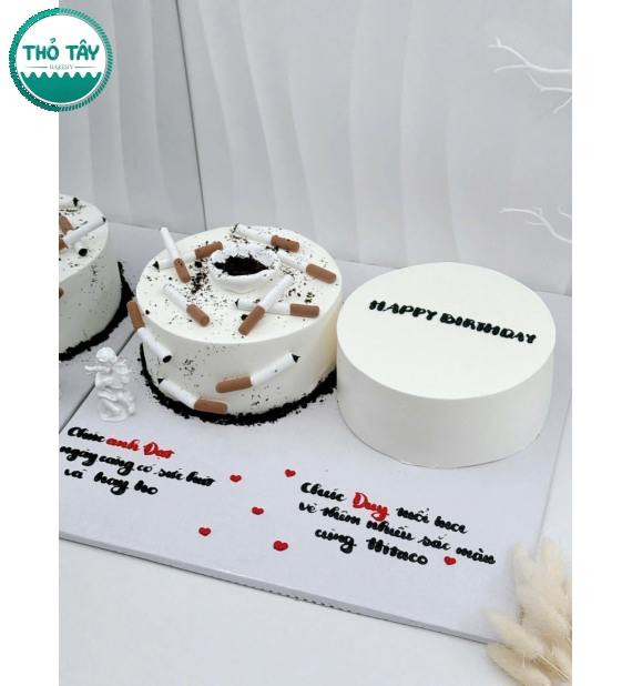 Bánh kem tặng sinh nhật cho người cứ hở ra là hút thuốc lá
