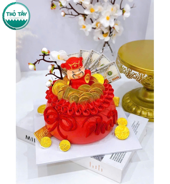 Bánh Kem khai trương tone đỏ chúc mừng năm mới 2026