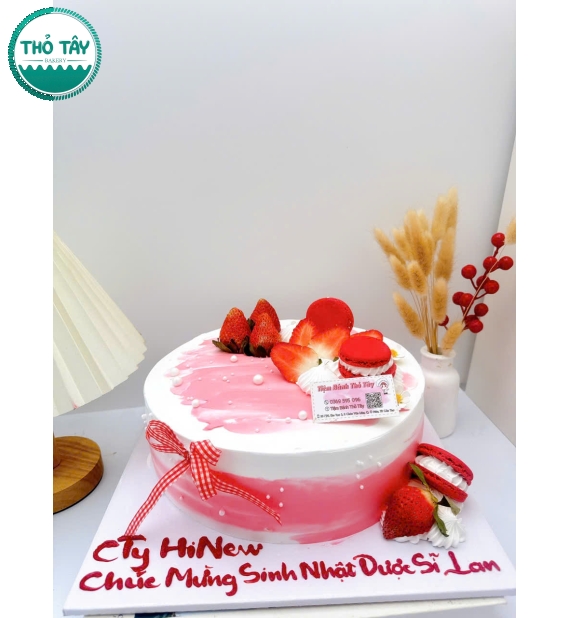 Bánh Kem tone hồng dành tặng đối tác