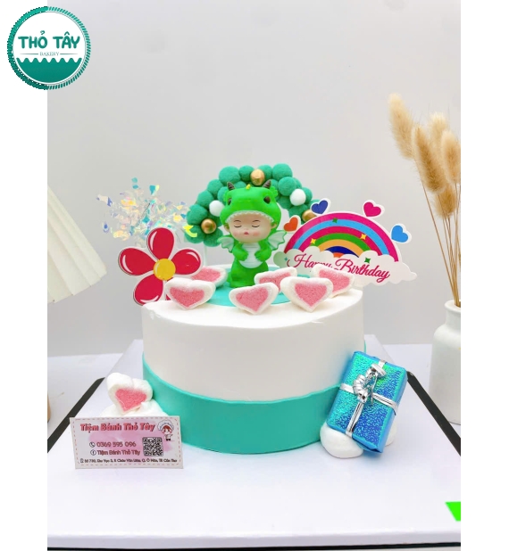 Bánh kem dành cho bé trai mẫu thôi nôi đơn giản