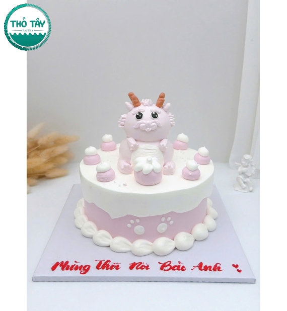 Bánh kem bé rồng 3d tặng bé gái