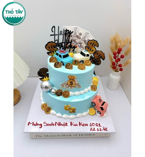 Bánh 2 tầng tặng cho nam cao cấp tại Thỏ Tây Bakery