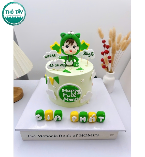 Bánh kem thôi nôi bé trai tuổi rắn