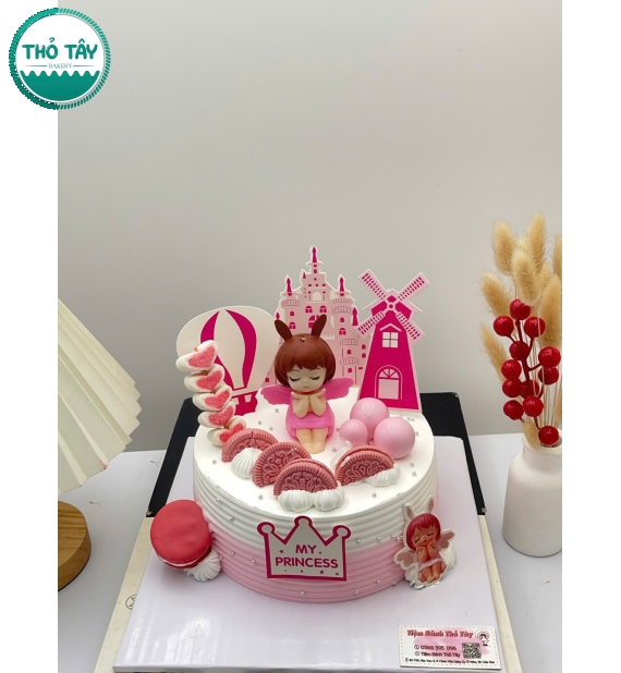 Bánh kem dành cho bé gái tone hồng hot