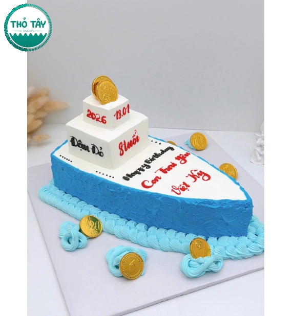 Bánh kem dành nam mẫu bánh hình tạo hình con thuyền
