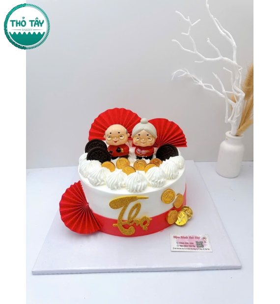 Bánh Kem chữ thọ mừng ông bà