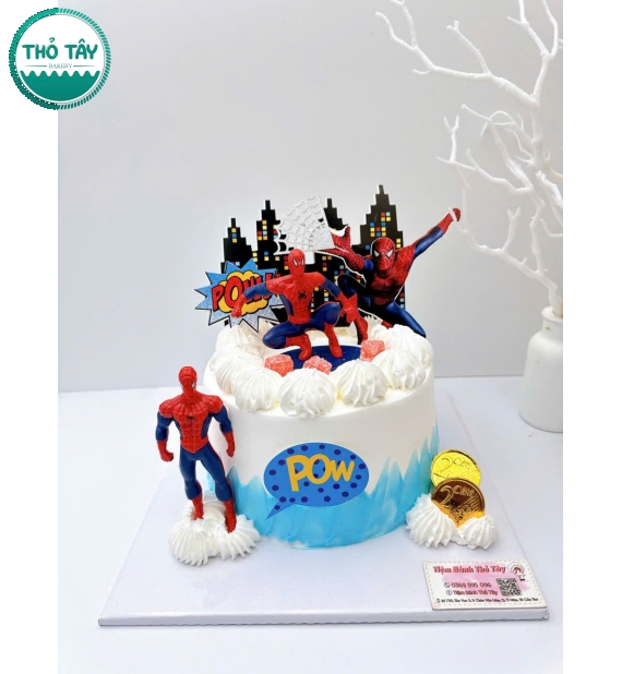 Bánh kem người nhện dành cho bé trai mẫu bánh làm theo yêu cầu