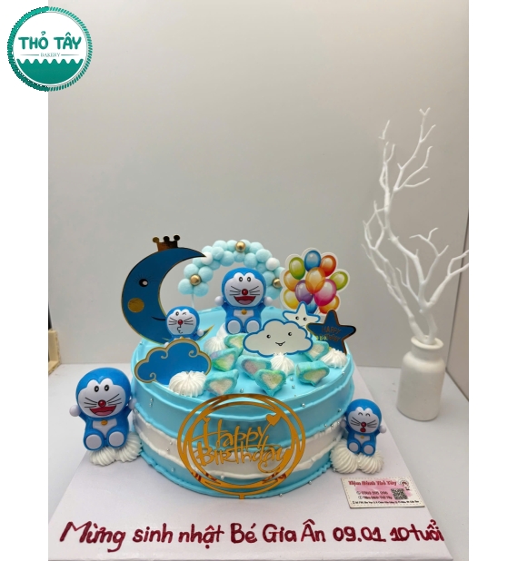 Bánh kem dành cho bé trai đô rê mon hot 2026