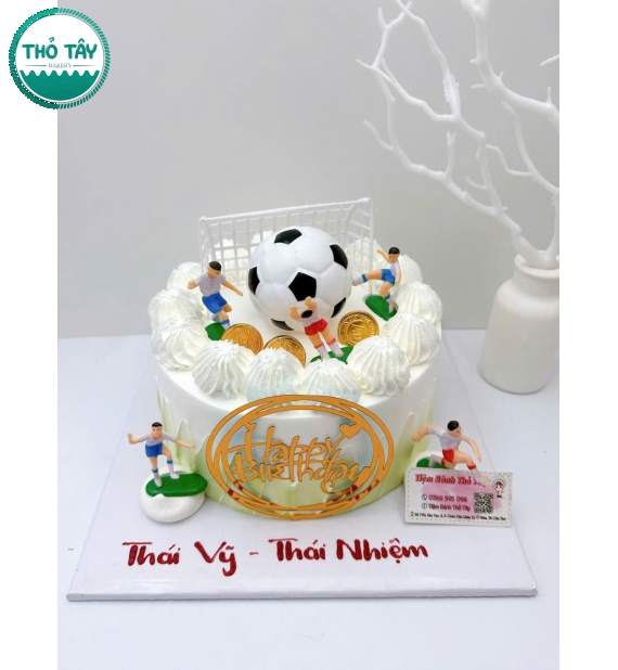 Bánh kem dành cho bé trai yêu bóng đá lên 6 tuổi 