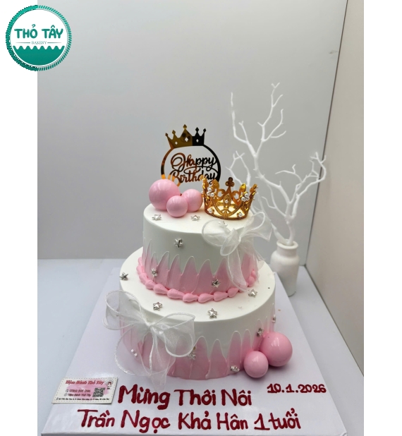 Bánh Kem thôi nôi dành cho bé gái 2 tầng