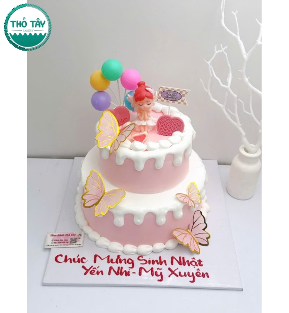 Bánh Kem thôi nôi dành cho bé gái 2 tầng xinh sắn hot 2026