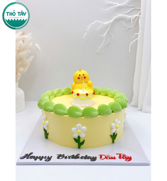 Bánh kem hàn quốc mẫu đẹp 2026 tone vàng 