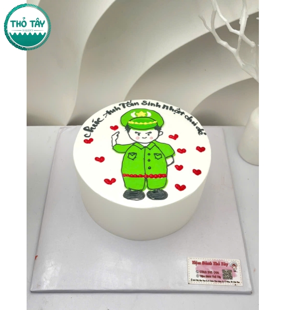Bánh kem tạo hình chú công an 