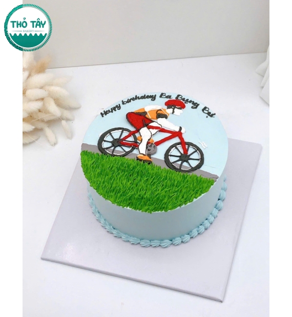 Bánh kem hàn quốc vẻ hình chi bi chiếc xe đạp
