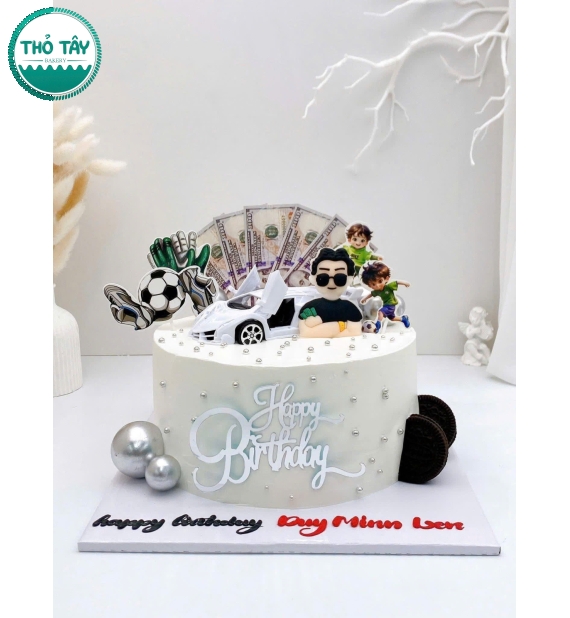 Bánh kem dành cho nam tone xanh hot 2026