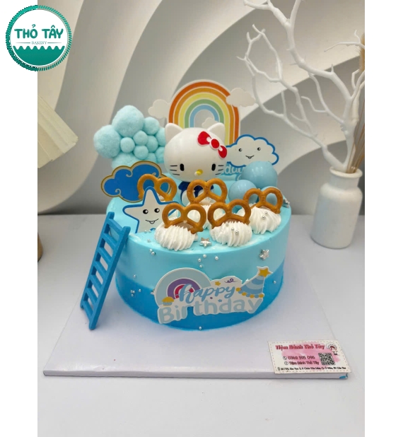 Bánh kem cho bé gái trang trí hello kitty